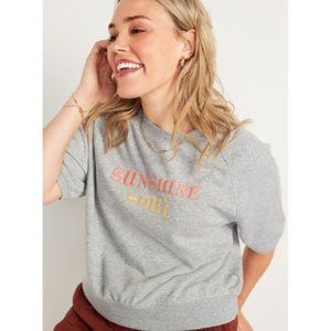 Old Navy Short Sleeve Vintage Crewneck Sweatshirt Women's Size XS Sunshine Soul